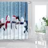 Merry Christmas Shower Curtains New Year Santa Bathroom Decor Bath Curtain Cartoon Snowman Elk Bath Bathroom Curtains