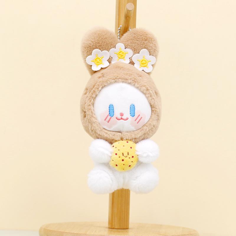 Charming Bunny Potato Plush Keychain Short Fur Soft Keyring Cute Ornament Bag