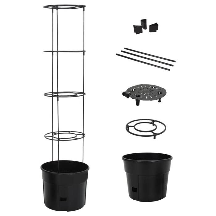 Jardinière à tomate - Maison Exclusive - Anthracite - Ø39 x 150 cm - Polypropylène