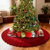 Knit Christmas Tree Skirt, Cable Knit Tree Skirt, Rustic Tree Skirt Decoration, Suitable For Christmas Trees, Foldable And Reusable