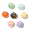 Acrylic Milk Series Small Wool Flower Ball Beads for DIY Jewelry 5 Pcs