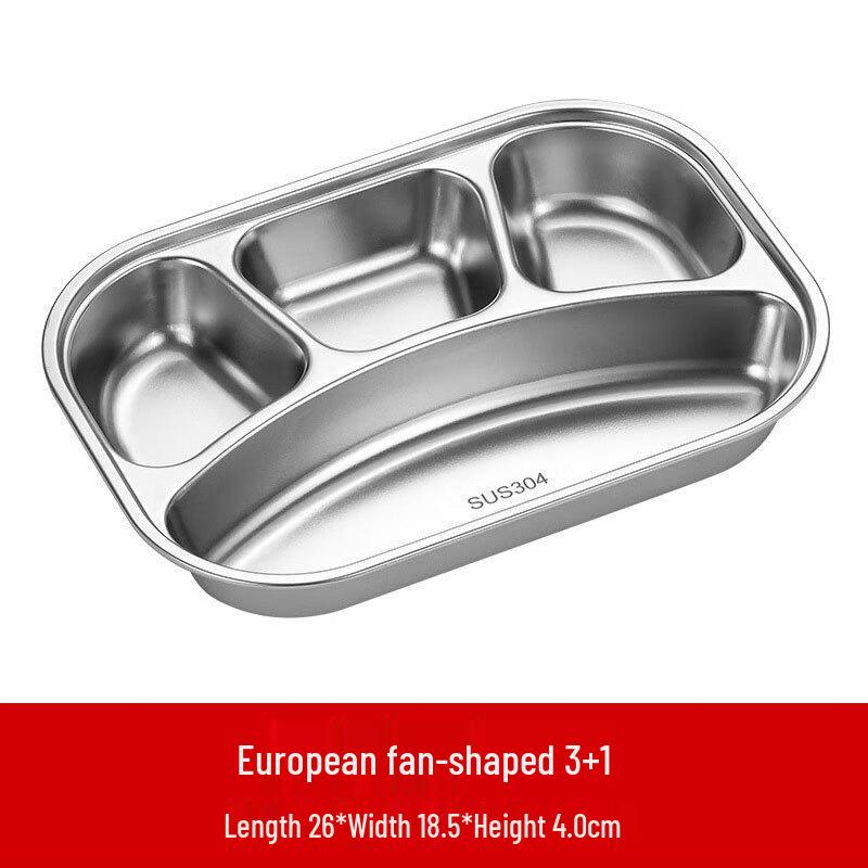 LIJIA FITMENT 3+1 Compartment Stainless Steel Meal Tray