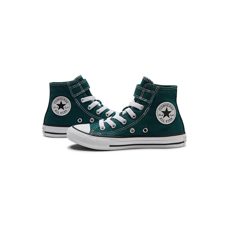 Converse All Star 1V Non-slip Lightweight High-Top Kids Canvas Shoes Green Children Aged 3-7 Years Old A04724C303