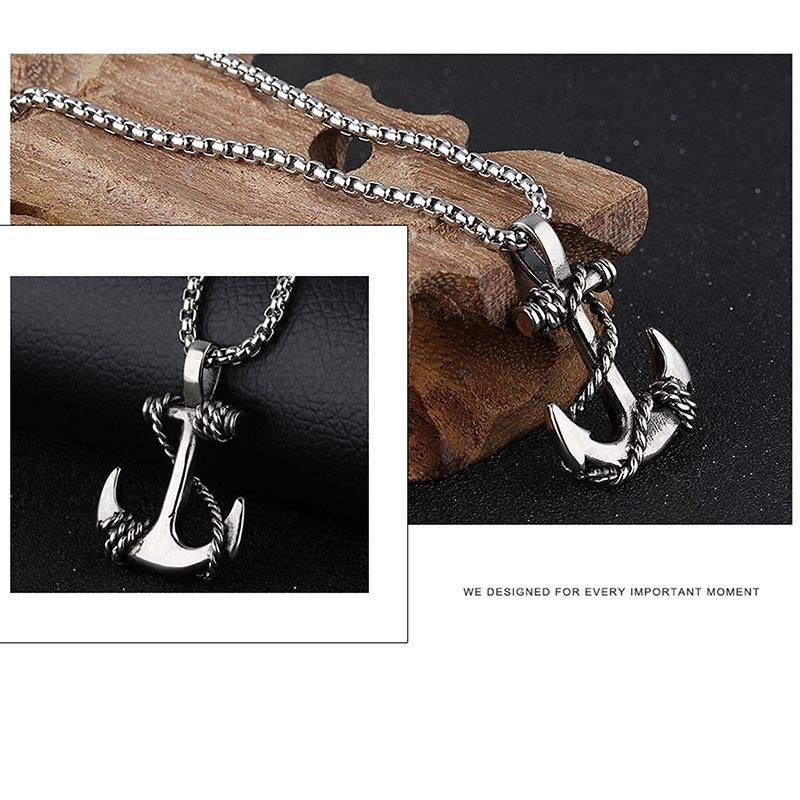 collana uomo ciondolo ancora in acciaio bicolore cll1826