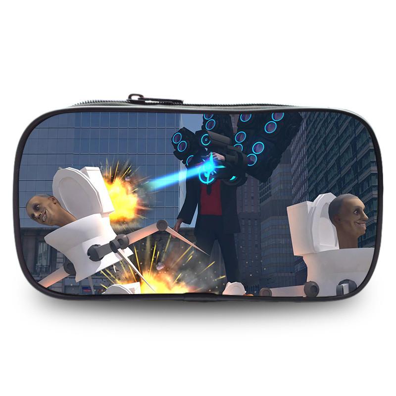 Skibidi Toilet Unique Pen Case Fashionable Polyester Unisex For Use School