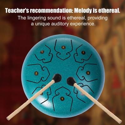 Steel Tongue Drum 4/6 Inch 8/9 Tone Rain Drum for Outside Garden Sound Healing Musical Instruments for Adults Kids Mini Handpan Drums