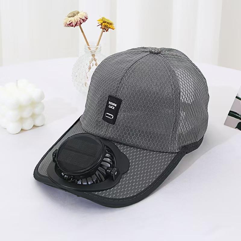 Solar Powered Cap With Fan Summer Breathable Mesh Sun Protection Outdoor Baseball Hat For Men Usb Rechargeable Cooling Headwear