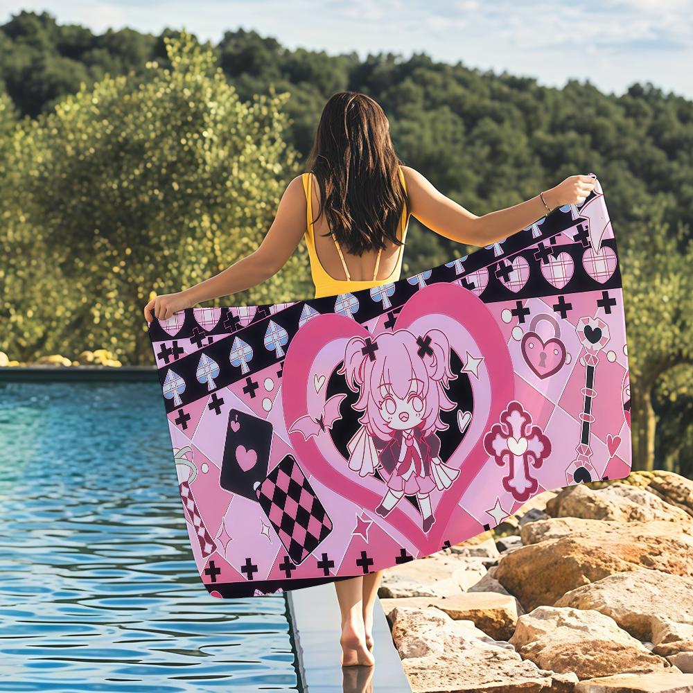 Comic Shugo Chara Towel Yoga Gym Yoga Gym Lightweight Portable for Swimming Beach Travel Sports Accessories Sandproof