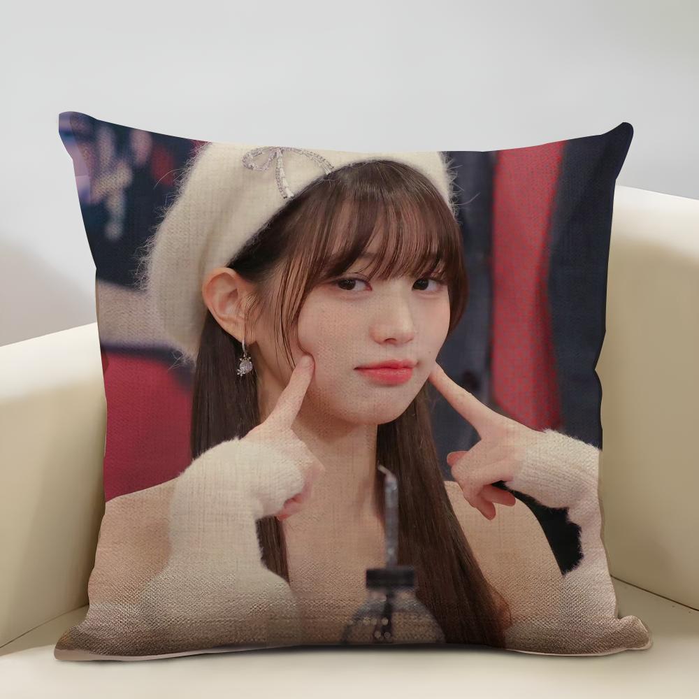 Jang Won-young Cushion Cover Household Decoration Linen Sofa Cushion Cover: Skin-Friendly & Breathable with Invisible Zipper