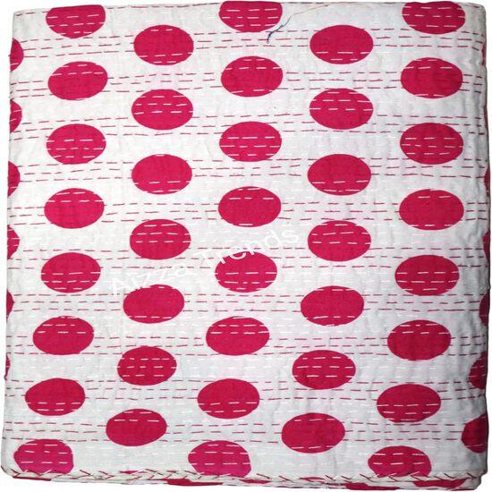 Aizza Trends Ręcznie Robiona Kołdra Kantha z Czystej Bawełny z Nadrukiem - Tradycyjny Wygląd Narzuta na Łóżko Kantha Gudri - Vintage Ręcznie Szyta Gudri