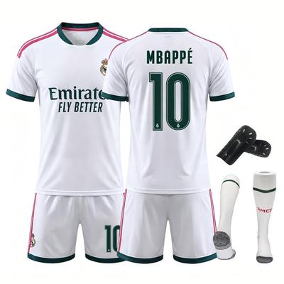 Tricou de casă 26/27 Mbappe 10 Mânecă scurtă Kit de fotbal Ediție pentru fani Adulți Tricou respirabil cu uscare rapidă