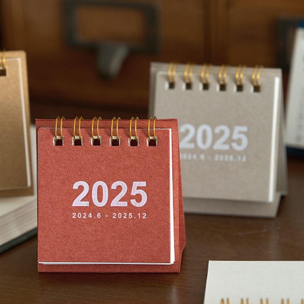 Thick Paper Mini Desktop Calendar Creative Standing Flip Calendar  Office Ornaments