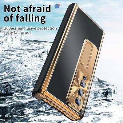 Funda de película de vidrio de aluminio con protección contra caídas para Samsung Galaxy Z Fold 4 5g Fold4 Fold 3 Fold3 Zfold4, funda con soporte para bolígrafo de cuerpo completo