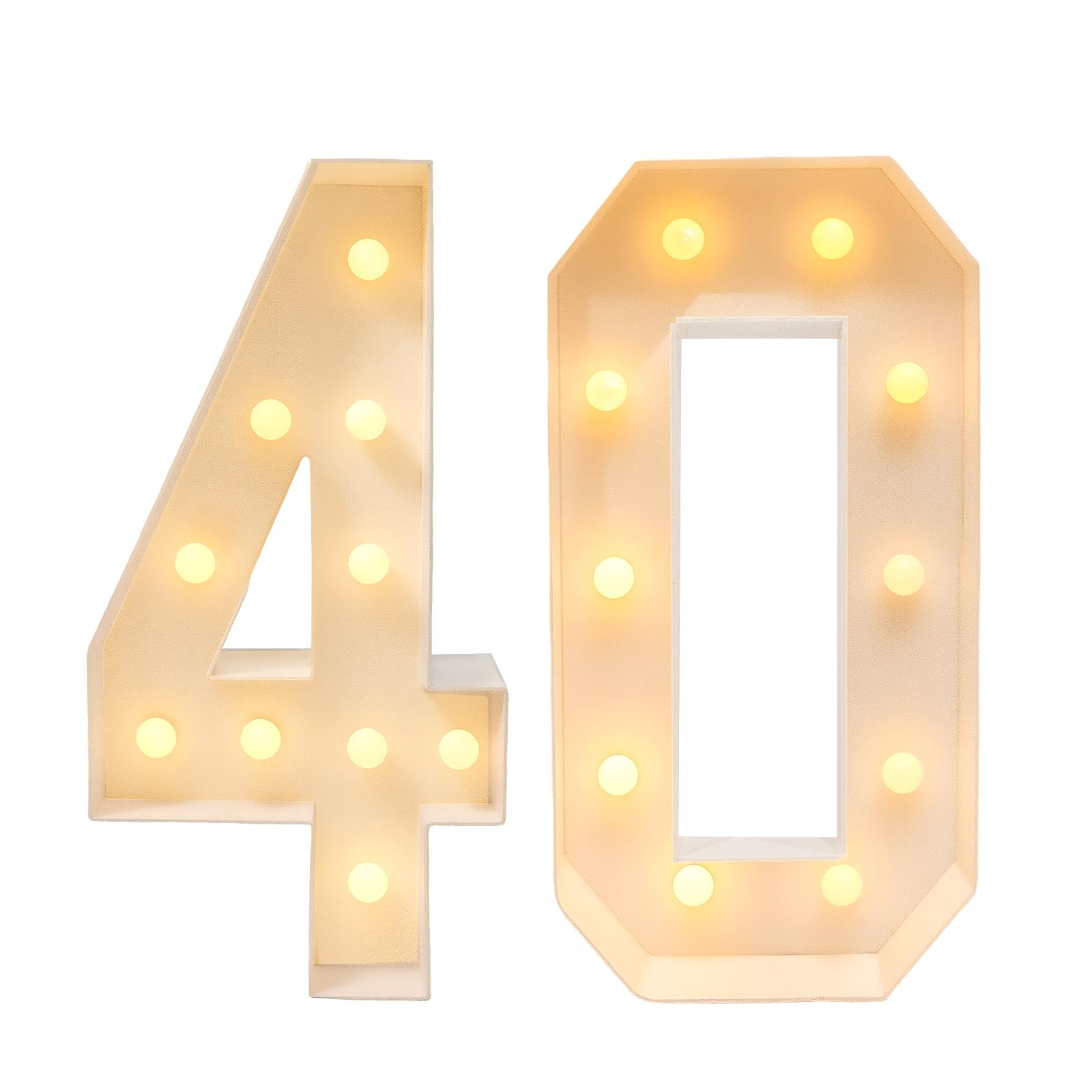 

LED Light Up Number 50, Vintage Style Birthday Decor, Battery Powered Large 39 Anniversary Backdrop for 50th Birthday Party