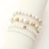 4 Pcs Elegant Boho Heart Charm Beads Bracelet Set Fashion Faux Pearl Layered Bracelets for Women Daily Wear Jewelry Gifts 2026