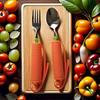 Ergonomic Stainless Steel Fork and Spoon Portable Angle Adjustable Fork  Disabled Assistance