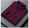 New Autumn Seamless High Elastic Long Sleeve Men's Business Casual Polo Shirt