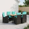 Outdoor Table Set 7 pcs PE Rattan and Powder Coated Steel