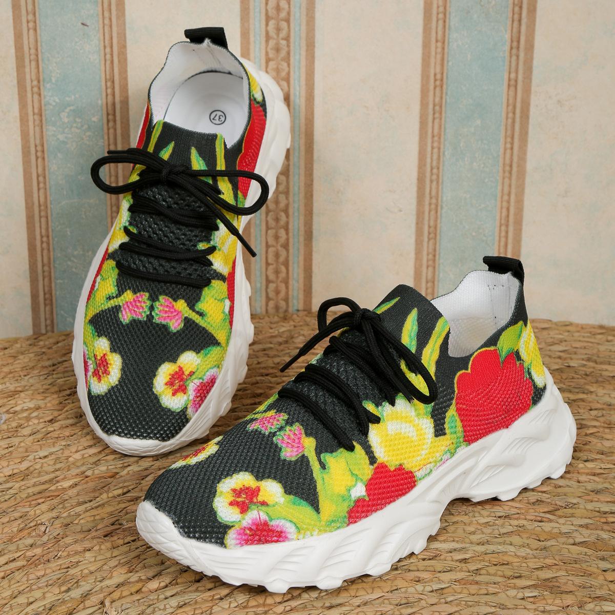 

Печатные разноцветные модные повседневные туфли большого размера на плоской подошве со шнуровкой модные кроссовки для женщин 42 чёрный