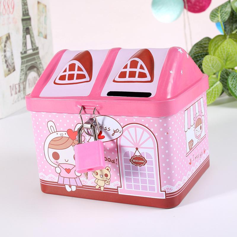 Little Spirit S23 Cartoon Piggy Bank with Lock - Cute Birthday Gift for Kids, Boys, and Girls