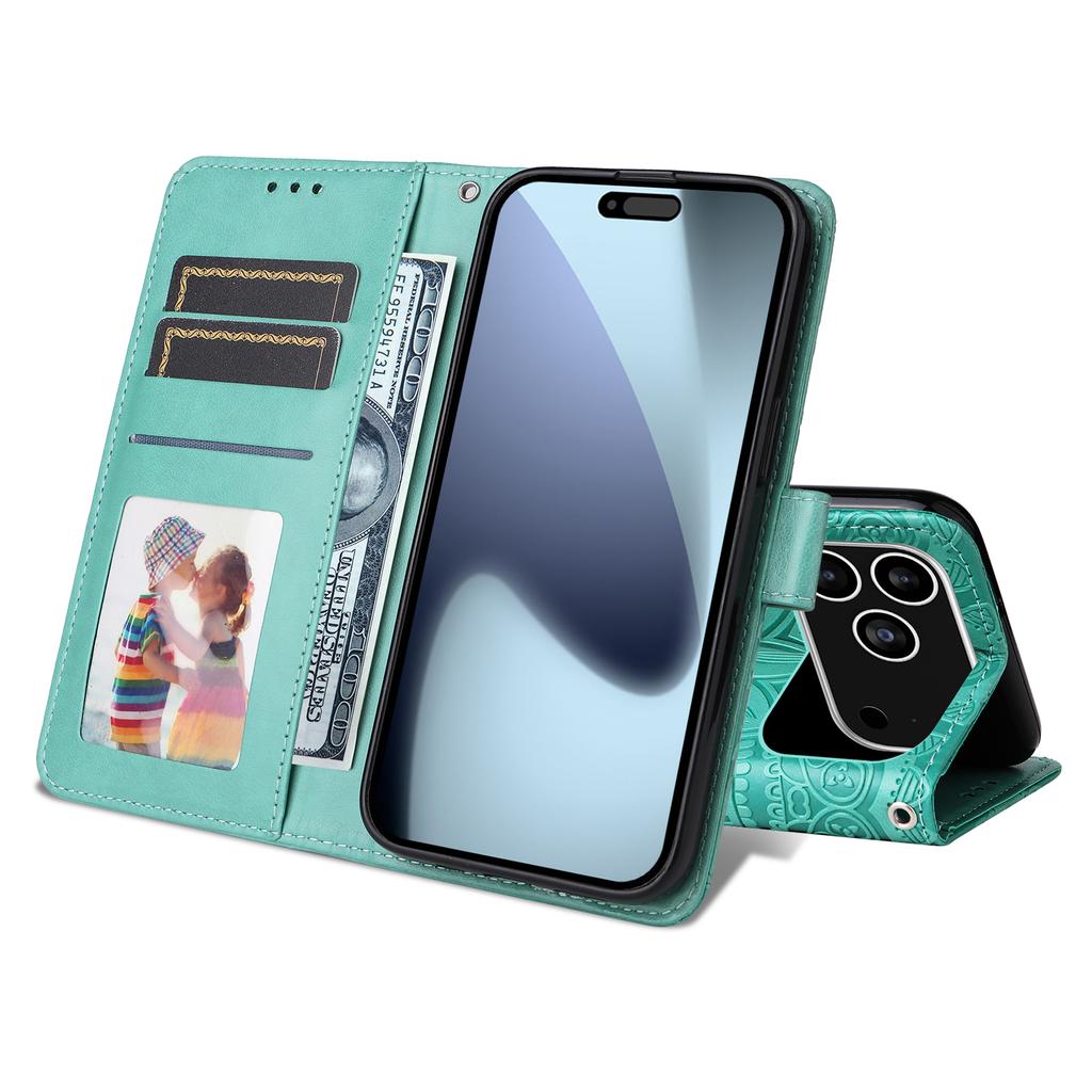 For iPhone 17 Pro Case Sunflower Imprint Leather Wallet Phone Cover