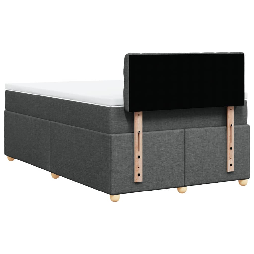 Box Spring Bed with Mattress Dark Gray 120 x 200 cm Fabric