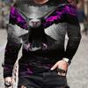 Moda Aquila Stampa Digitale 3D T-Shirt Casual Comoda a Maniche Lunghe Autunno Abbigliamento Fantasia da Uomo Top Regali da Uomo
