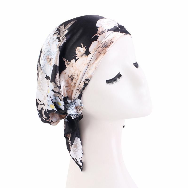 Floral Print Muslim Women Inner Hijabs Cap Arab Wrap Head Scarf Turban Bonnet Ready To Wear Hijab Femme Underscarf Caps Turbante