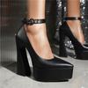 Women's High-heeled Single Shoes, Sexy European and American Style Spring and Summer New Waterproof Table Thick Heel Large Size Low-top Shoes