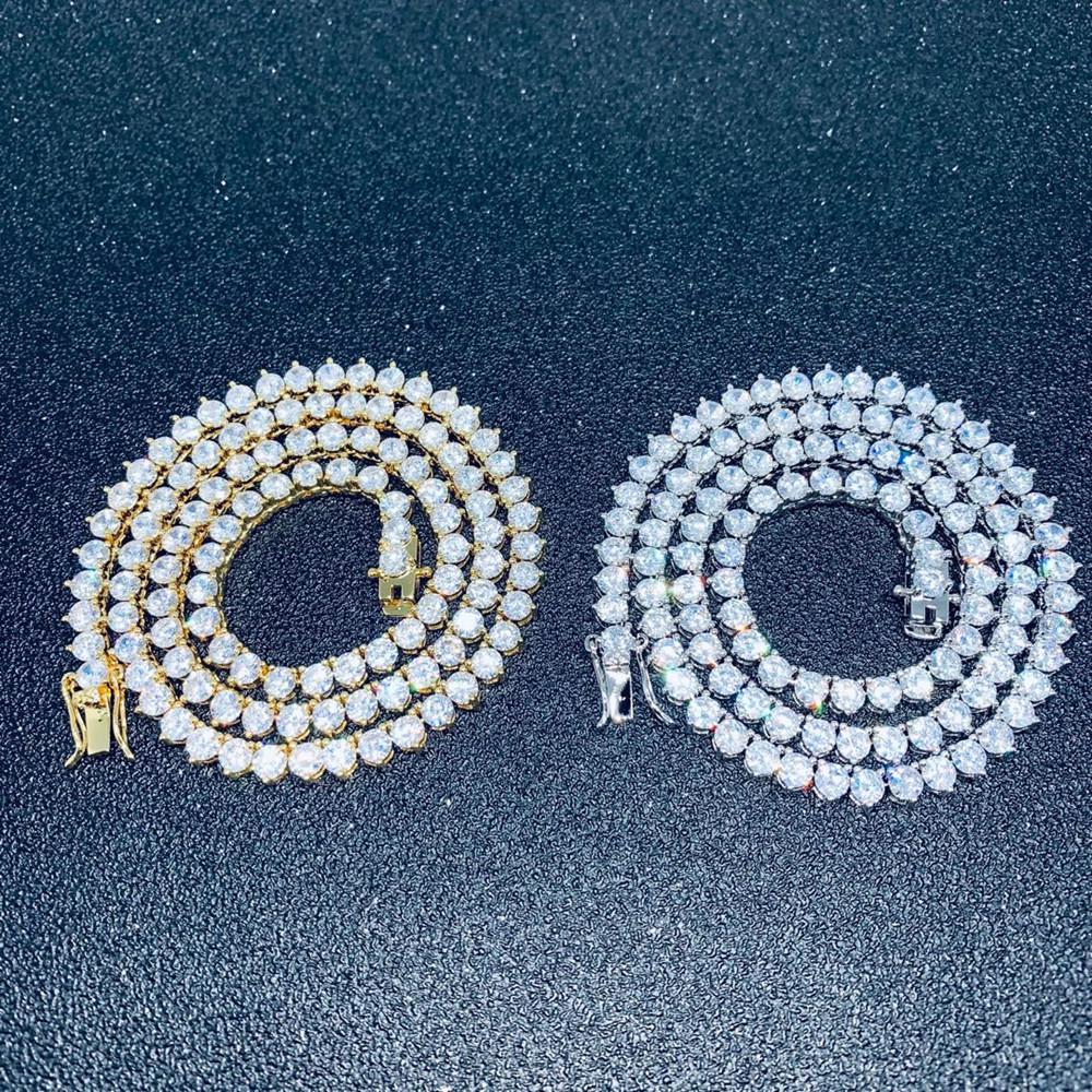 Men's Hip Hop Micro Pave Zircon Single Row Diamond Tennis Chain Necklace