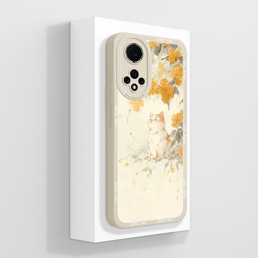 For Huawei Nova 9 10 11 Pro Y60 Y72 Phone Casing Pretty Watercolor Flowers Patterns Liquid Silicone Anti Drop Premium Protection Cover For Huawei Case