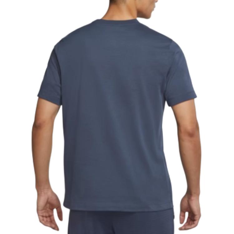 Nike T-shirt Girocollo Logo Colore Unico Heritage Uomo Top Blu DM5440-437