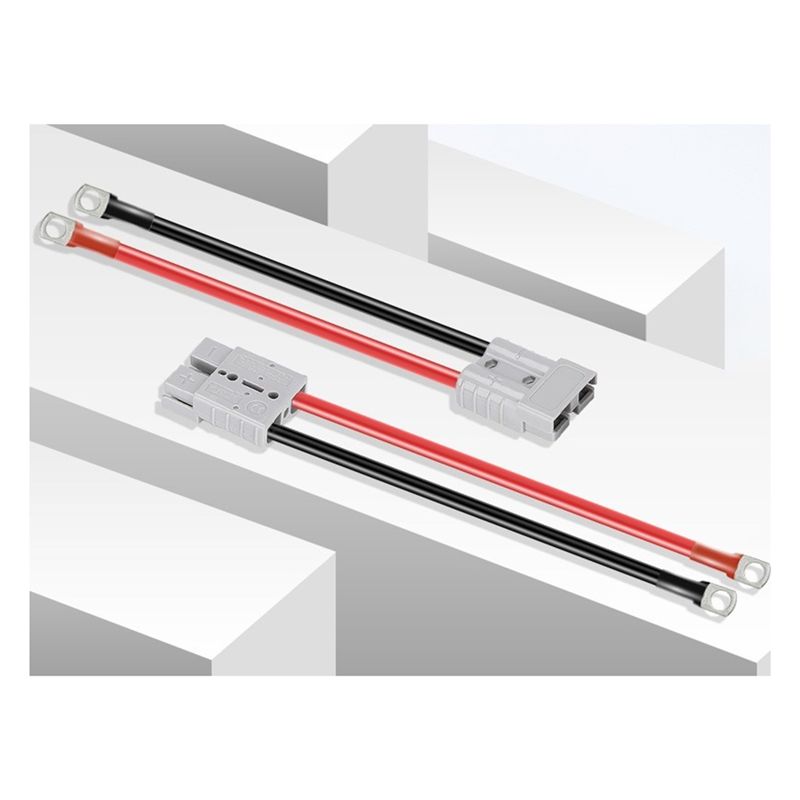 ABKS-2Pcs Electric Forklift Charging Plug Cable With O Ring Battery Connect Quick Connector 50A 8Awg Connector Line
