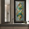 Stained Glass Window Privacy Films Decorative Static Clings Removable Sun Blocking Covering Colorful Window