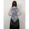 Meier Butterfly triangle scarf - openwork tassel embroidered party banquet evening dress lace shawl