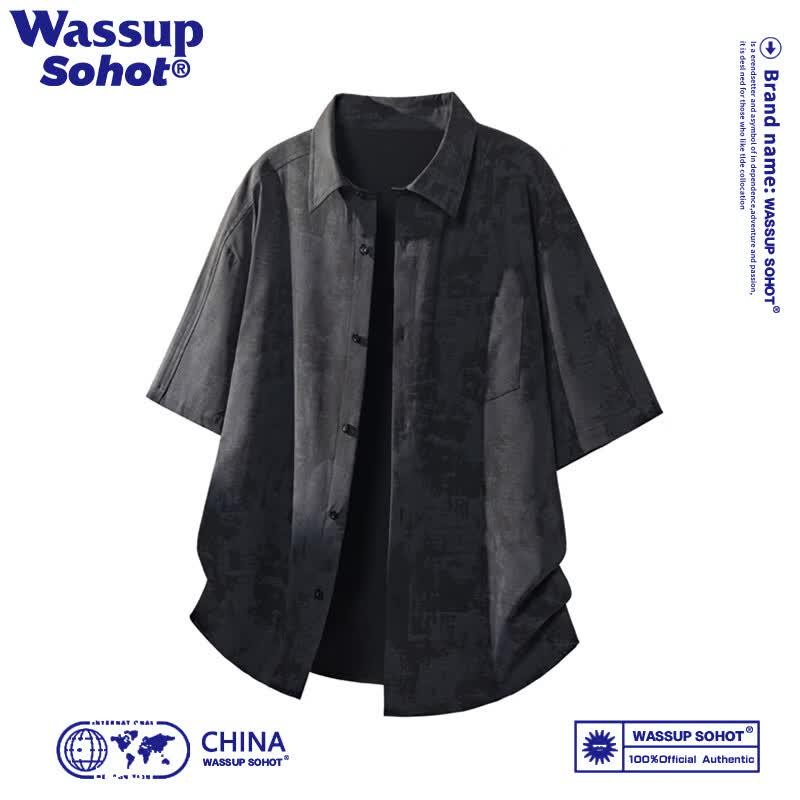 

Wassup Sohot Men s Short Sleeve Button-Up Shirt M