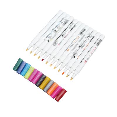 Markere contur 12 culori Markere metalice Super Squiggles Glitter Marker cu 2 linii pentru studenți