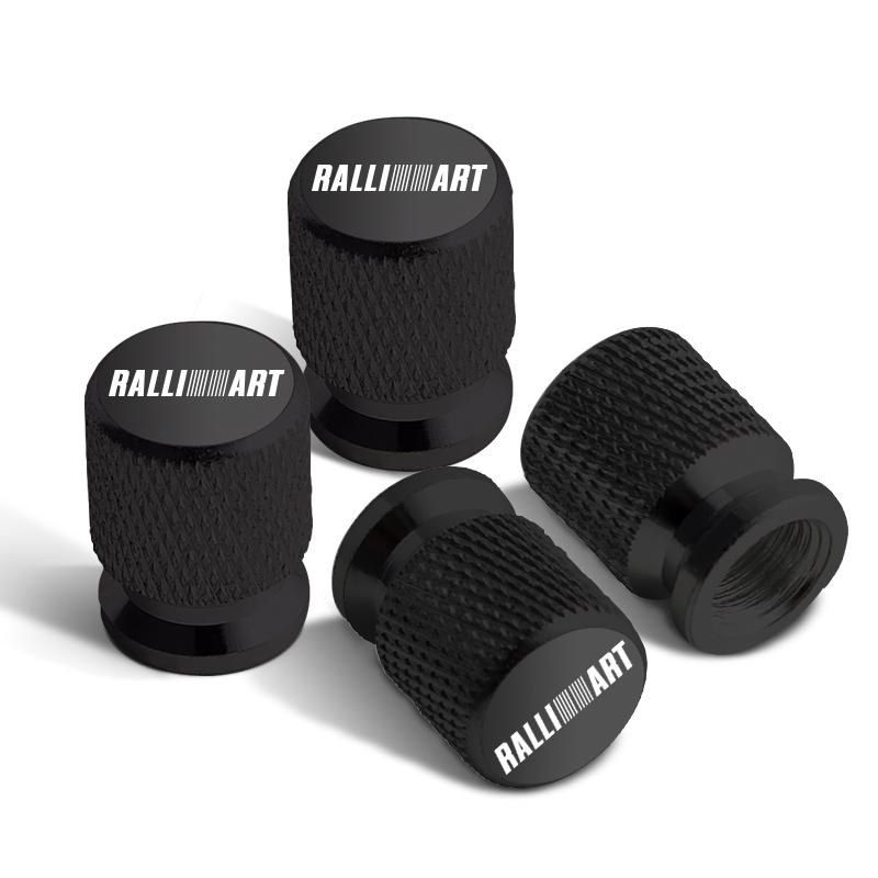 4pcs For Mitsubishi Ralli Art Badge ASX EVO Lancer Galant Pajero Car Wheel Tire Valve Caps Tyre Stem Covers Accessories Styling