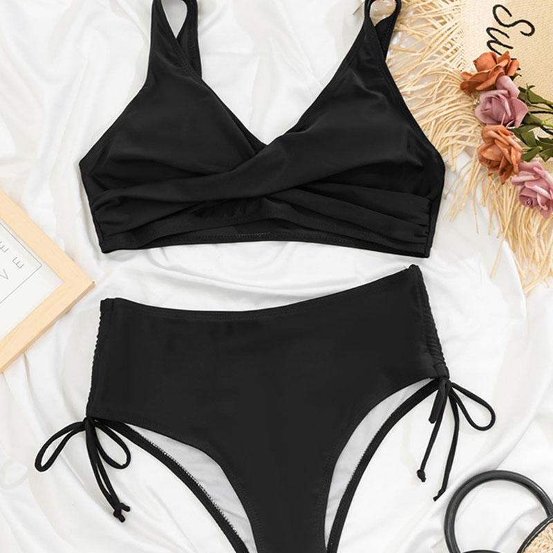 Seksikas suures suuruses naiste bikiinikomplekt, nööriga ujumistrikoo, ujumiskostüüm, naiste ujumiskostüüm