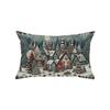 Christmas Atmosphere Pillow Cover Santa Claus Home Snow Scene Print Sofa Bedside Decoration Cushion Cover