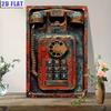 Vintage Metal Wall Sign Retro Telephone Poster for Bar Cafe 20x30 Cm Rusty Look