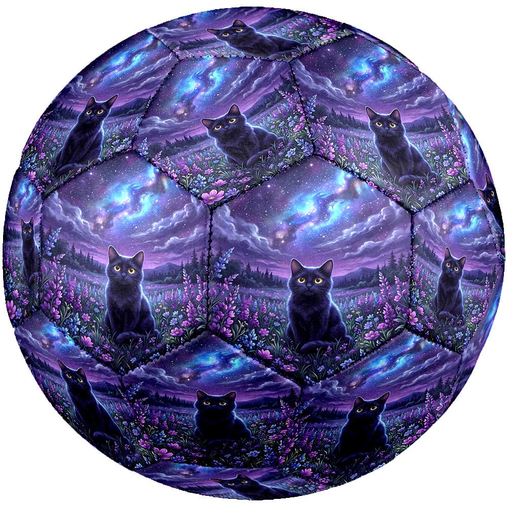 1pc Galactic Cat Garden Size 5 Soccer Ball Professional Match Training Football Indoor &Outdoor Sports Ball Lightweight Durable C6560