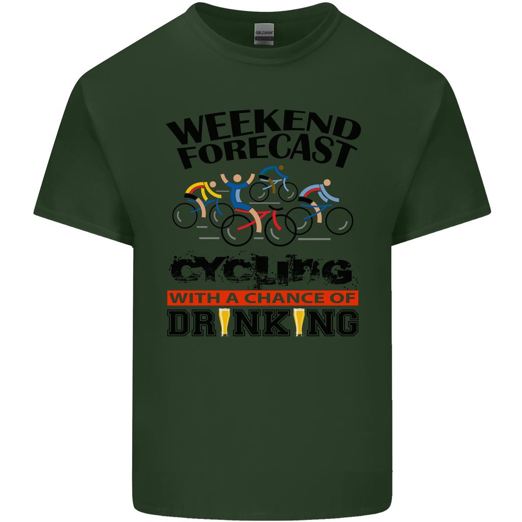 Weekend Forecast Cycling Cyclist Bicycle Unisexs Light Cotton TShirt