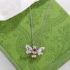 Fashionable Temperament Diamond Creative Little Bee Shaped 925 Sterling Silver Cute Personalized Necklaces XL065