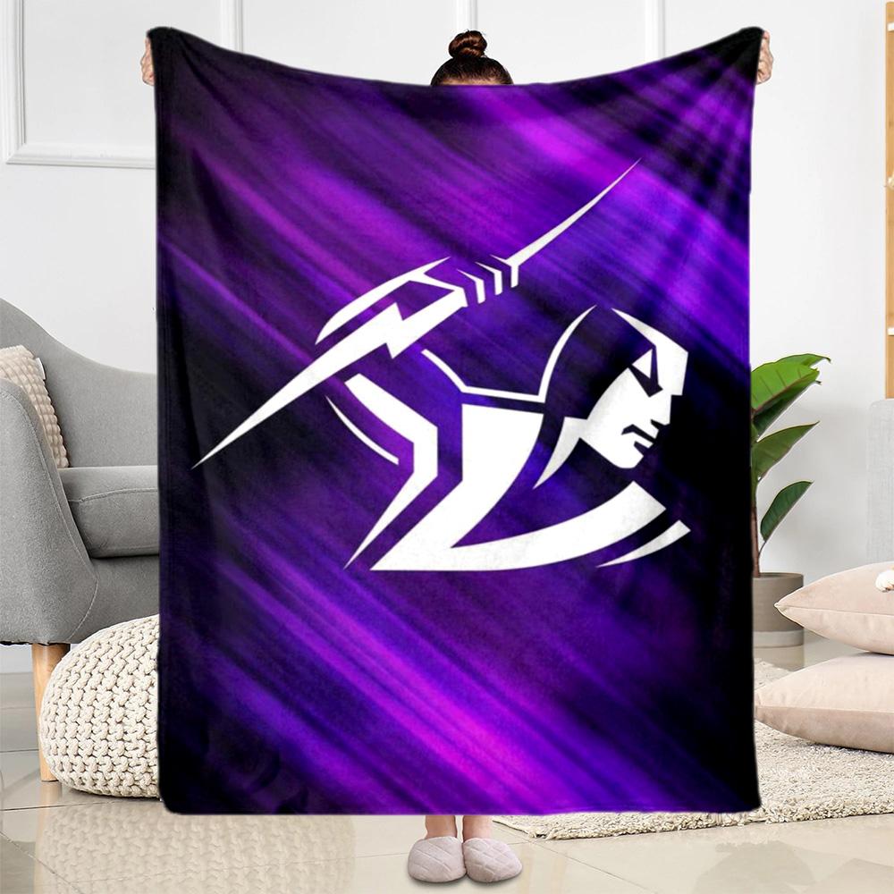 Coperte con logo della squadra Melbourne Storm Adatte per divani, viaggi, soggiorni anche un buon regalo per amici e familiari Adatte a tutte le stagioni.