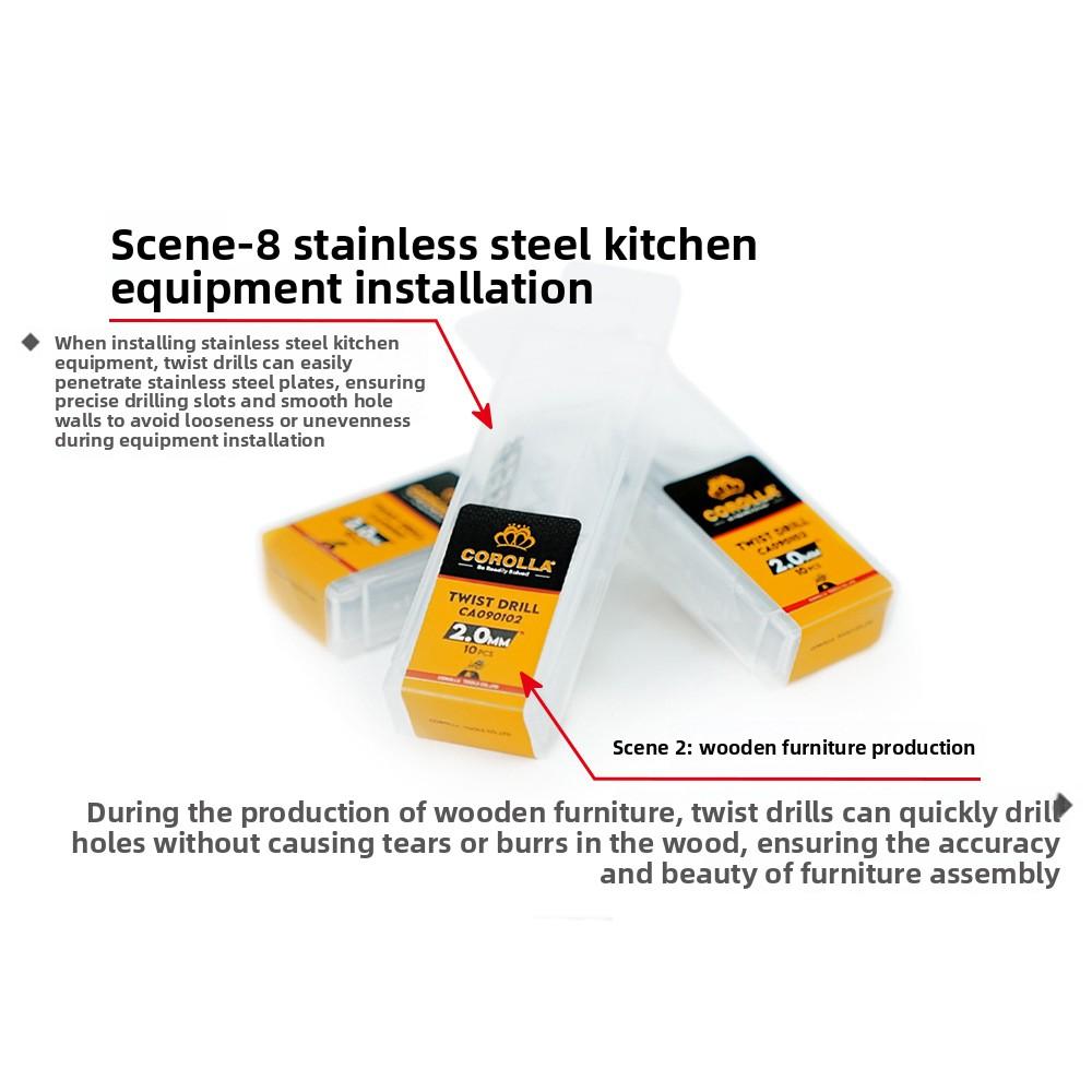 10PCS Straight Shank Twist Drill Bits Twist Design HSS Drill Bits Drill Bits  Industrial Use