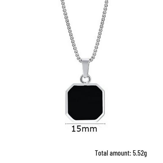 

Men s Stainless Steel Cross Square Pendant Necklace - NC-892