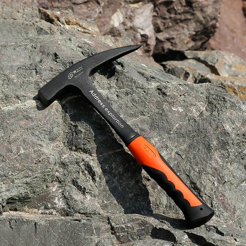 Multifunksjonelt profesjonelt håndverktøy geologisk hammer gruveutforskning kartleggingspunkt spiss