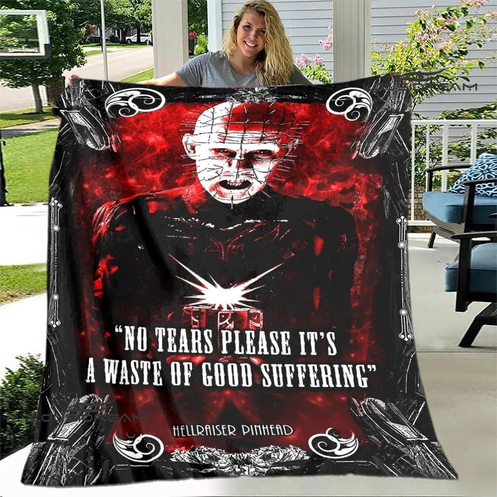 Hellraiser Horrorfilm bedruckte Decke Kinder warm schön Flanell weich und bequem Heim Reise Decke Geburtstagsgeschenk