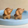 Mini Elephant Figurine Cute Wooden Miniature Animal Sculpture Small Collectible Wildlife Statue for Living Room Office Shelf Decor